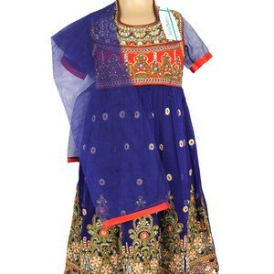 Girl's 3PC Embroidered Frock Shalwar Outfit Pakistani/Indian 24" Bust Ages 3-5 Y